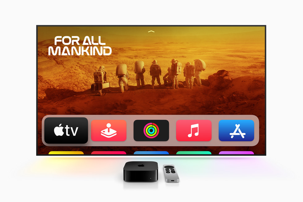 Apple TV 4K (3rd generation) and Siri Remote — official Apple press kit hero image