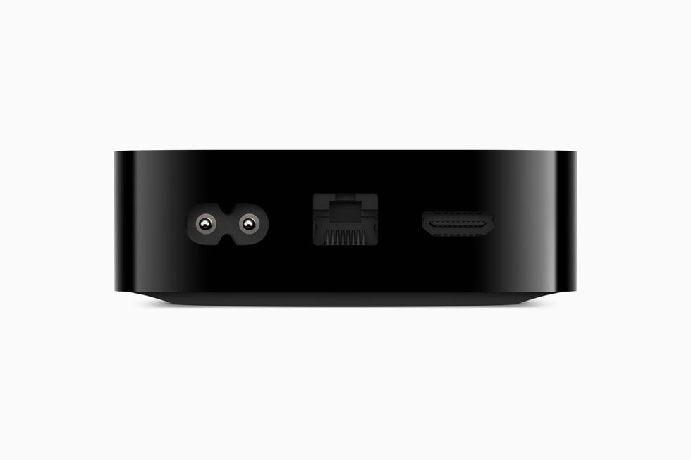 Apple TV 4K (Wi-Fi + Ethernet) rear ports — HDMI 2.1, Gigabit Ethernet, power